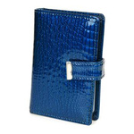 NIEBIESKIE JENNIFER JONES ETUI NA DOKUMENTY WIZYTOWNIK SKÓRA NATURALNA M32