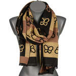 Beżowy  Duży Szalik Damski bawełniany ciepły szal jesień RE-69