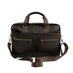 Duża skórzana męska torba na laptopa i dokumenty Solier SL45 Milo ciemny brąz