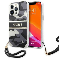 Guess GUHCP13LKCABBK iPhone 13 Pro / 13 6,1" czarny/black hardcase Camo Strap Collection