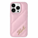 Karl Lagerfeld KLHCP15MPQDSMGP iPhone 15 Plus / 14 Plus 6.7" różowy/pink hardcase Diagonal Quilted Script