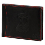 Money Kepper portfel męski skóra naturalna poziomy pojemny wzór z orłem