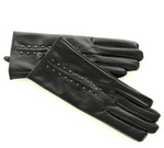 Eleganckie rękawiczki damskie z dżetami - czarne