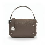 Skórzana mała torebka damska na ramię listonoszka Solier FL43 Nessa cappucino