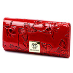 Gregorio damski podłużny klasyczny portfel duża portmonetka elementy skóry