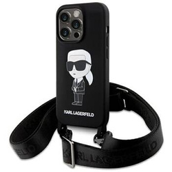 Karl Lagerfeld KLHCP15LSCBSKNK iPhone 15 Pro 6.1" hardcase czarny/black Crossbody Silicone Ikonik