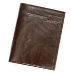 Męski duży rozbudowany skórzany pionowy portfel