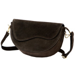 Półokrągła miejska zamszowa skórzana damska listonoszka przez ramię Luka